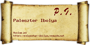 Paleszter Ibolya névjegykártya